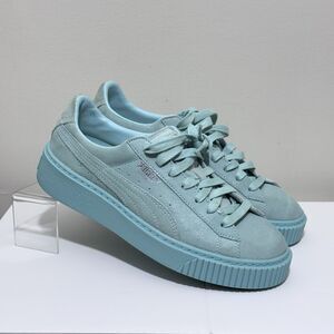 PUMA Basket Platform Reset Sneakers Aruba Blue Women’s Size 8- 363313